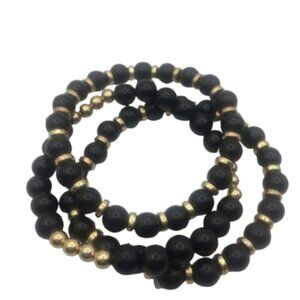 Black & Gold Beaded Bracelets